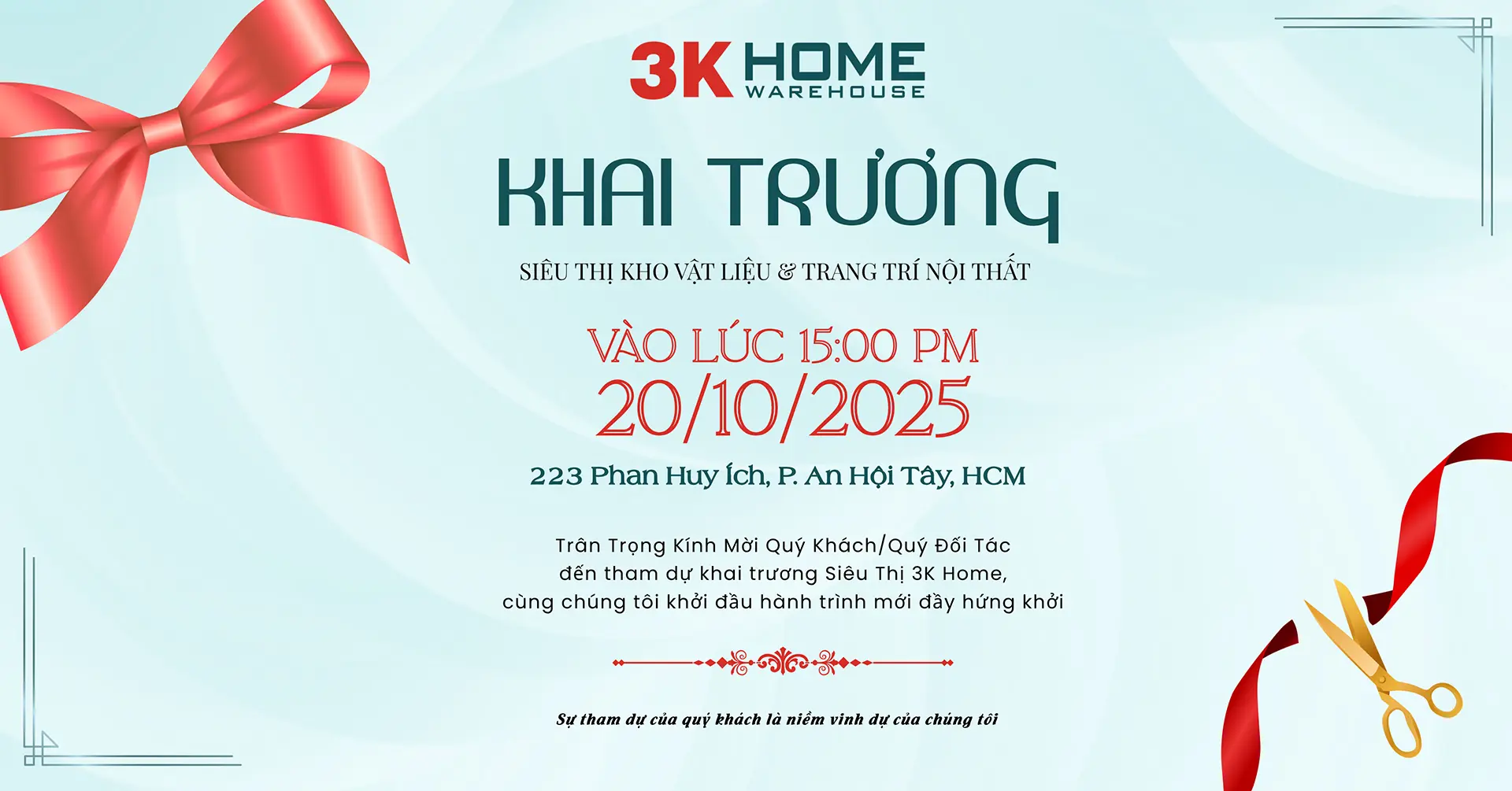 Sự Kiện Khai Trương- Siêu Thị Kho Vật Liệu &Amp; Trang Trí Nội Thất 3K Home